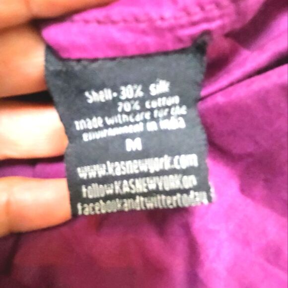 Kas New York Embroidered Silk Blend Purple Top Tunic Blouse Size M - Picture 6 of 6